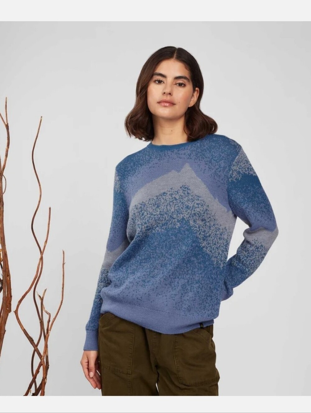 Blue Gradient Crewneck Sweater - Women's